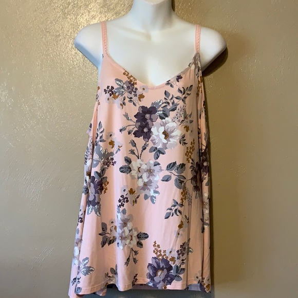 torrid Tops - Torrid 2X pink floral tank crop sleeper top